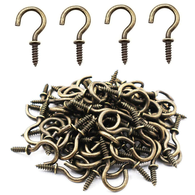 [Australia - AusPower] - Small Screw Hooks Bronze Ceiling Hooks 5/8'' Screw-in Lights Hooks Jewelry Hooks for Hanging Hooks (40 Pack) 40 PCS 