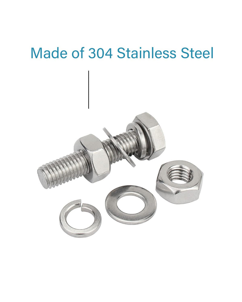 [Australia - AusPower] - 50Pcs M6 x 20mm Hex Bolt and Nut Screws Assortment with Washers Stainless Steel 304 Hexagon Head Screw Bolt Kit| by IMSCREWS 