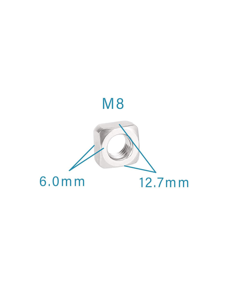 [Australia - AusPower] - M8 Square Nuts - IMScrews 304 Stainless Steel Square Nuts - Durable Fasteners for Home Repairs and Professional Engineering Pack of 10 M8 