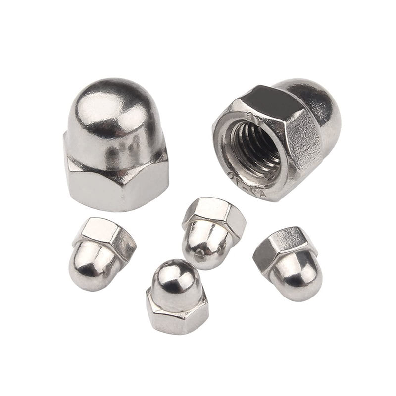 [Australia - AusPower] - 1/4"-20 Acorn Cap Nuts, Stainless Steel 18-8 (304) Acorn Cap Nuts, 50pcs 1/4"-20 304 Stainless Silver 
