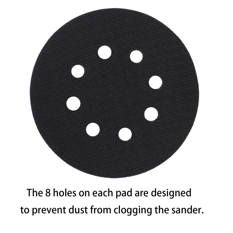 [Australia - AusPower] - 2 Pack 5 Inch 8 Holes Foam Interface Pad Surfprep Foam Sanding Pads for Buffer (2 Pack) 2 Pack 