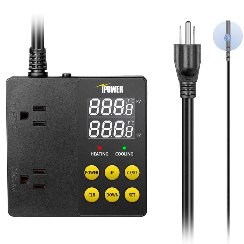 [Australia - AusPower] - iPower Professional Digital Heating and Cooling Temperature Controller for Seed Germination, Reptiles and Brewing Breeding Fermenter Greenhouse, Grow Tent, 1875W 