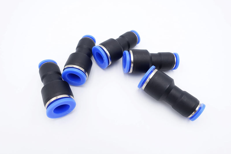 [Australia - AusPower] - Push to Connect Fitting 3/8" Tube OD x 1/4" Tube OD Reducer, Pneumatic Air Water Straight Union Two Way Connector/Coupler (Pack of 5) 3/8 inch - 1/4 inch 