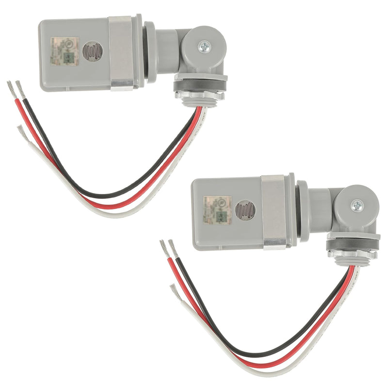 [Australia - AusPower] - 2 Pack 120VAC 50/60 Hz Photocell Sensor for Outdoor Lights IP54 Dusk to Dawn Sensor for Outdoor Lighting Photoelectric Switch with Automatic Illumination Detection Circuit 