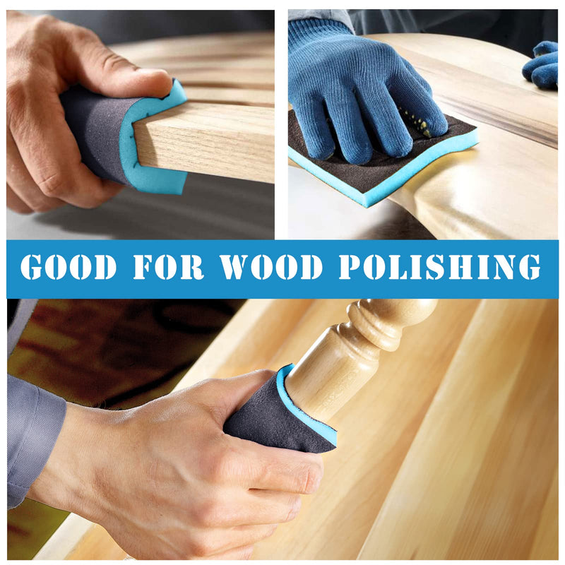 [Australia - AusPower] - 8Pcs 220 Grit Sanding Sponge, Jamiikury Sanding Blocks Washable and Reusable, Wet Dry Sandpaper Sponge for Wood Metal FurniturePaint and Drywall 220 Grits 