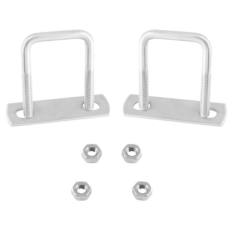 [Australia - AusPower] - 2Pcs Stainless Steel Square U-Bolt Clamp M8x40x65mm - (Thread Size x Inner Width x Length), Mini Metal U Bolts Pole U Bolt Brackets for Camper Trailer Marine Boat 