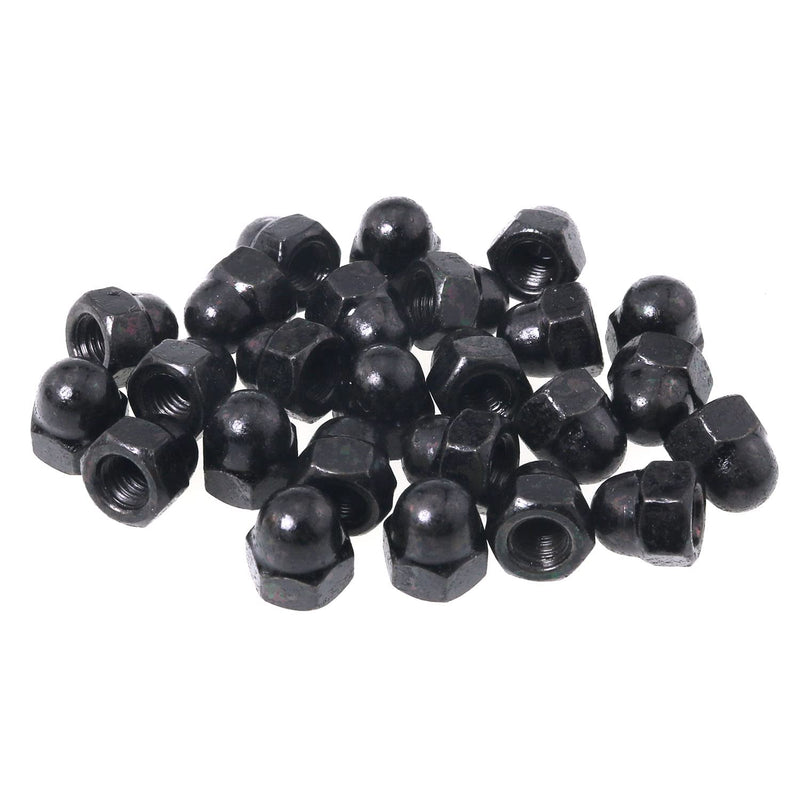 [Australia - AusPower] - Acorn Nuts JianLing 25pcs Black Stainless Steel Hex Nut Female Cap Decorative Cap Nuts Caps Covers M6 Acorn Nut 