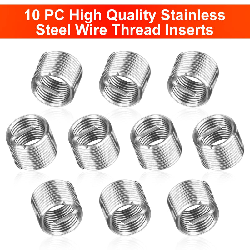 [Australia - AusPower] - Thread Repair Kit M10 X 1.5mm, Metric Thread Repair Insert Kit Compatible Hand Tool Set for Damaged Thread and Auto Repairing Metric,M10×1.5mm 