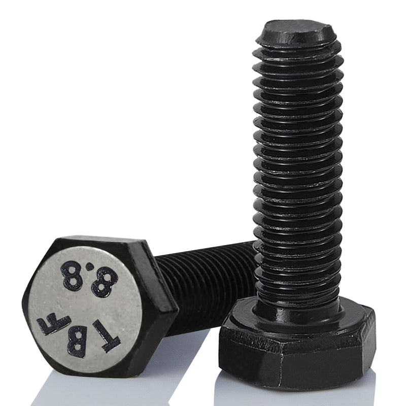 [Australia - AusPower] - M8 x 35mm Hex Head Screw Bolt, Alloy Steel Grade 8.8, Black Oxide Finish, Full Thread, Hexagon Head Bolts, Quantity 15 M8 x 35mm(15PCS) 