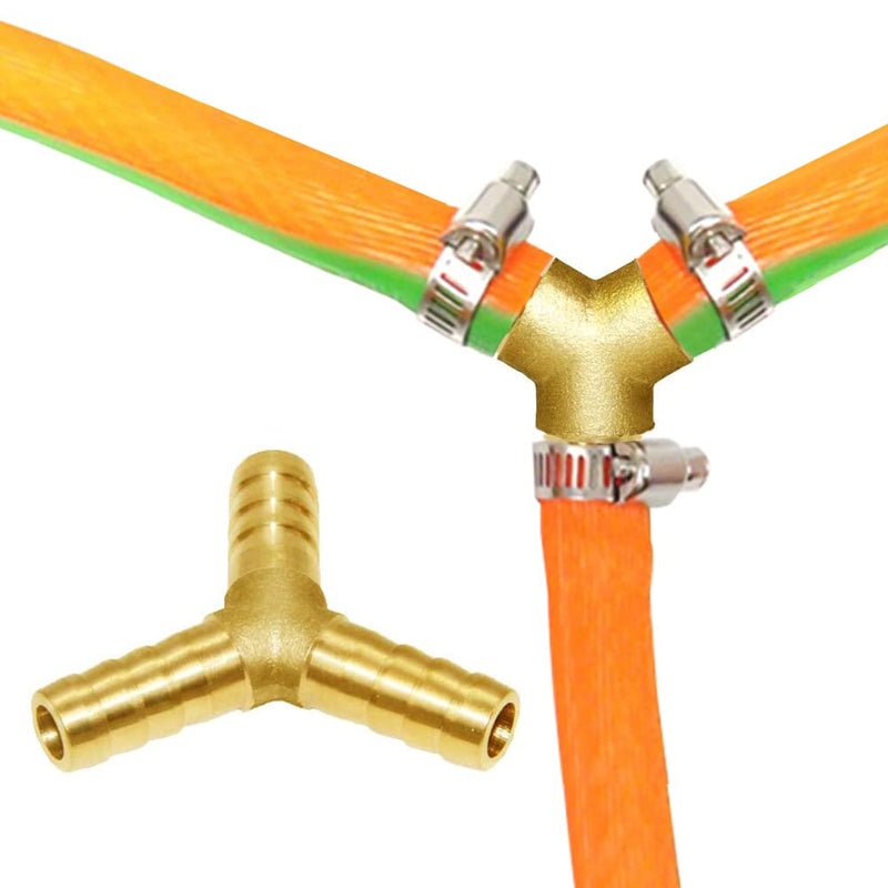 [Australia - AusPower] - Joywayus 3/8" Hose Barb Y Shaped 3 Way Union Fitting Intersection/Split Brass Water/Fuel/Air 