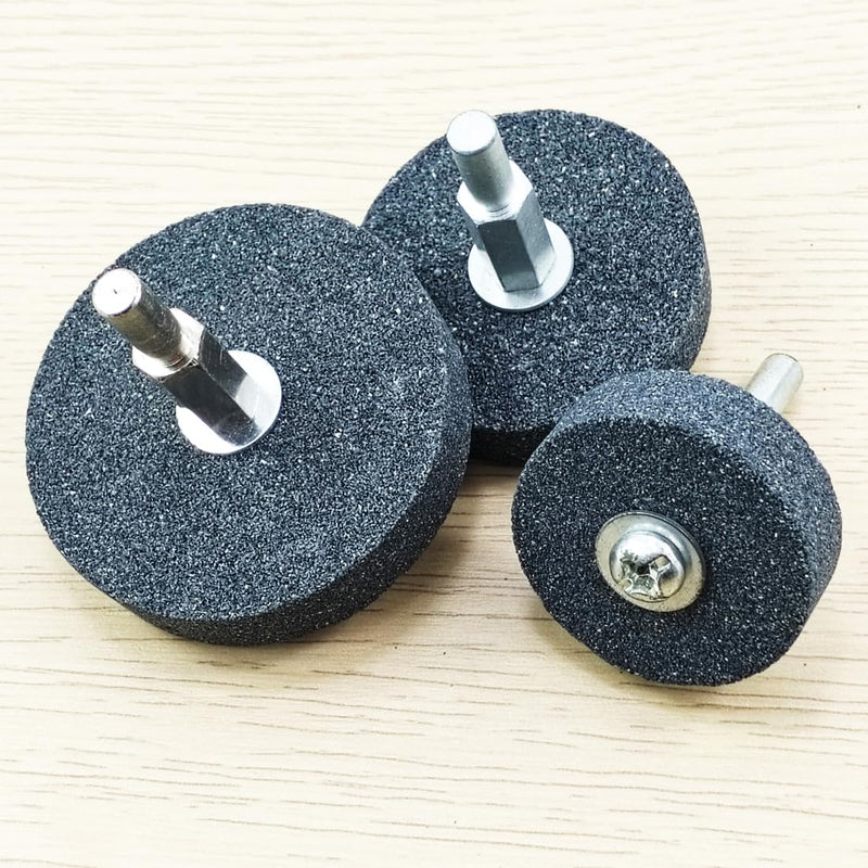 [Australia - AusPower] - 𝐉𝐔𝐍𝐋𝐈𝐗𝐍 3 Pcs Mounted Stone Grinding Wheels with 1/4-Inch Shank 40mm/50mm/60mm Diameter Abrasive Stone Grinding Wheels for Drill, Grinder, Rotary Tools 
