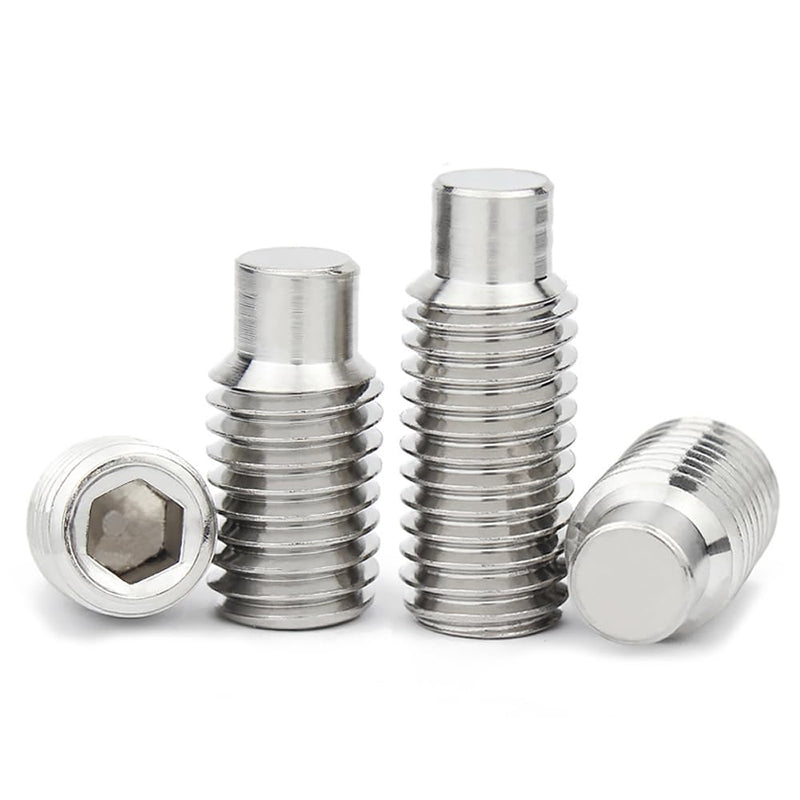 [Australia - AusPower] - Junter 20pcs M8 x 8mm A2 Stainless Steel Hexagon Socket Set Screws with Dog Point Standard Coarse Thread Metric DIN915 