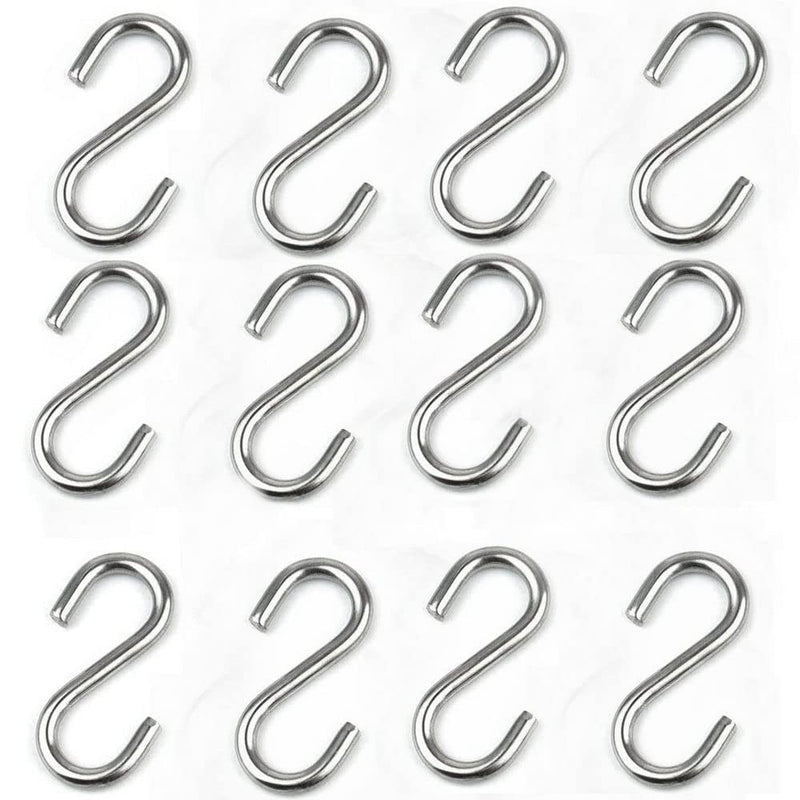 [Australia - AusPower] - S Hooks 316 Stainless Steel Marine Grade Heavy Duty S Shaped Hooks Metal Hooks for Hanging Hammock Stand Swing Plants Utility Hooks 30mm Long 3mm Thickness,12pieces 3mmx30mm(12pieces) 
