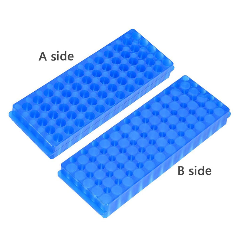 [Australia - AusPower] - 1Pcs Tube Rack,Microcentrifuge Tube Rack, Double-Sided Plate Centrifugal Pipe Rack, for 0.5ml-2ml Centrifugal Pipe, 60 Holes (Blue) Blue 