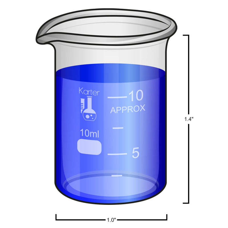 [Australia - AusPower] - Karter Scientific, 3.3 Boro, Griffin Low Form, Glass Beaker Set - 6 Sizes - 10ml, 50ml, 100ml, 250ml, 500ml, 1000ml 6-Piece Set Pack of 6 