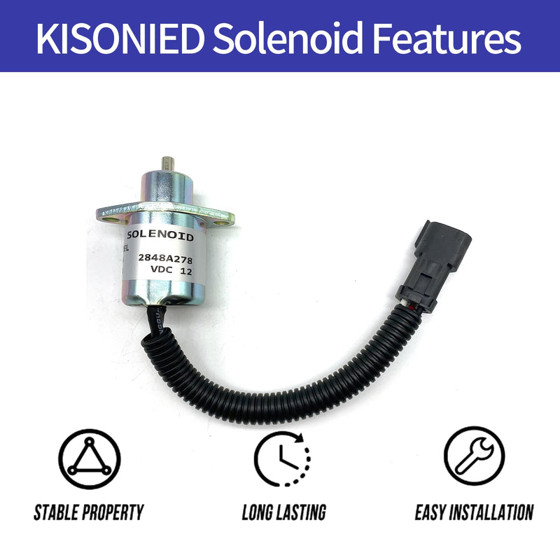 [Australia - AusPower] - 2848A278 Fuel Shut Off Solenoid 172-7209 3797073 173-1338 SA-4934-12 for Caterpillar Engine 3024C 3034 Perkins Hyster Engine UB704 Stop Solenoid 12VDC 