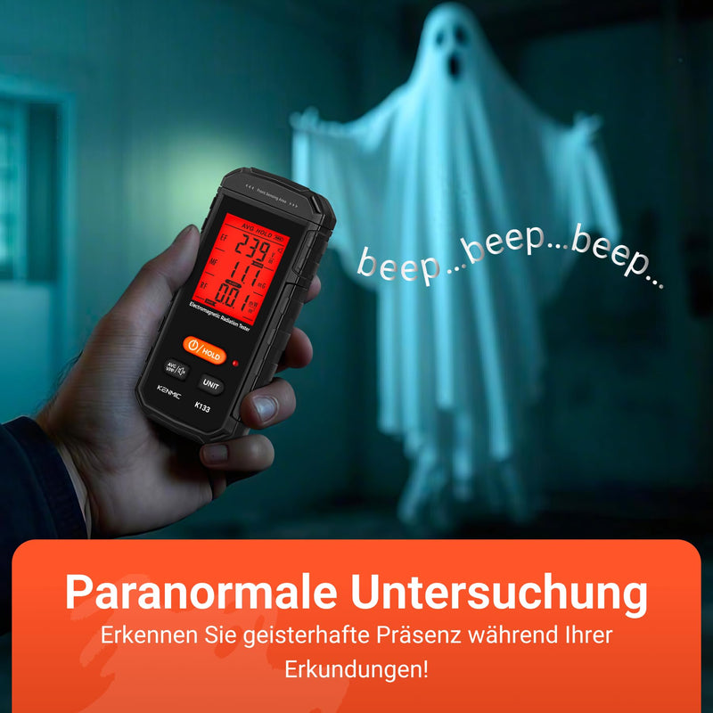 [Australia - AusPower] - KENMIC EMF Meter, 3-in-1 EMF Meter EF/MF/RF Portable Electromagnetic Field Radiation Detector for EF, RF, MF, WiFi Signal, Suitable for Home, Office, EMF Inspections and Ghost Hunting Green 