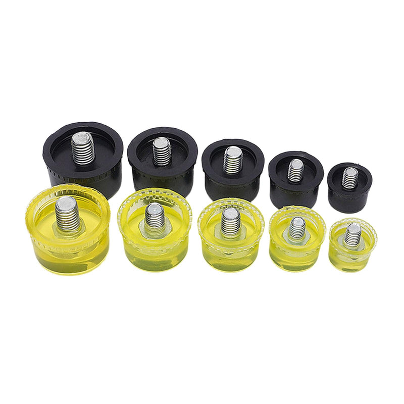 [Australia - AusPower] - Multipurpose 25mm/30mm/35mm/40mm/45mm Rubber Hammer Heads Replacement Set for Hammer Installation Repair 