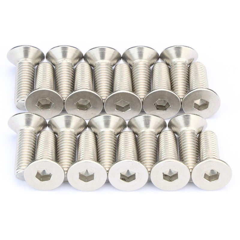 [Australia - AusPower] - 20 pcs CNC Finishing Countersunk Washer,M6x20mm 304 Stainless Steel Screw,for RC/FPV/PC/Drone/Mechanical Accessories Parts DIY Models (Black) Black 
