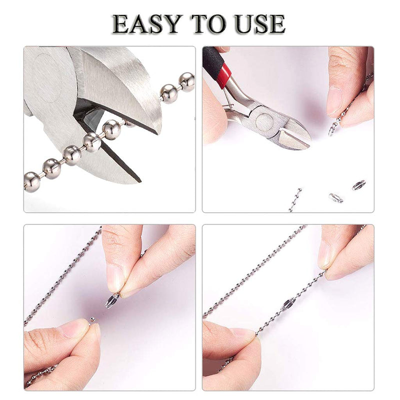 [Australia - AusPower] - KINGOU 80pcs Stainless Steel Ball Chain Connector Clasps Fits for 1.6/2.0/2.4/3.2mm Beaded Ball Chain 