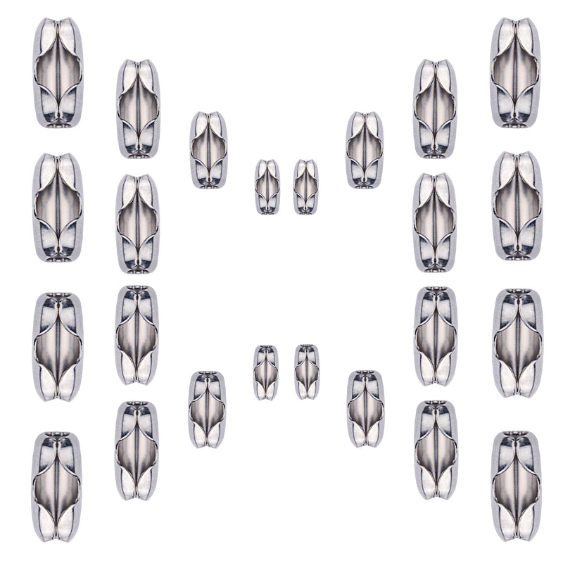 [Australia - AusPower] - KINGOU 80pcs Stainless Steel Ball Chain Connector Clasps Fits for 1.6/2.0/2.4/3.2mm Beaded Ball Chain 
