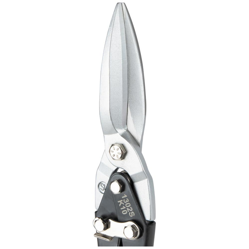 [Australia - AusPower] - Klein Tools 1302S Aviation Tin Snips, Straight, Long Cut, Heavy Duty Metal Cutting Shears with Forged Steel Blade 