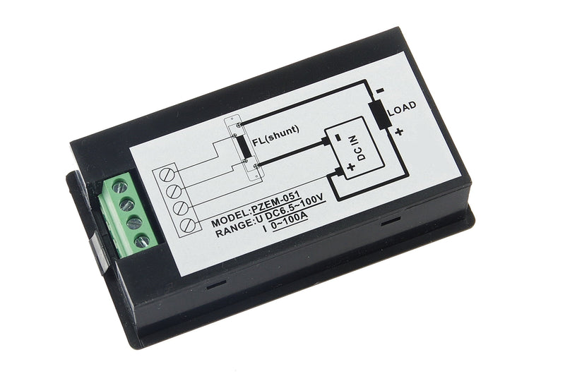[Australia - AusPower] - DC 6.5-100V 0-100A LCD Display Digital Current Voltage Power Energy Meter Multimeter Ammeter Voltmeter with 100A Current Shunt 