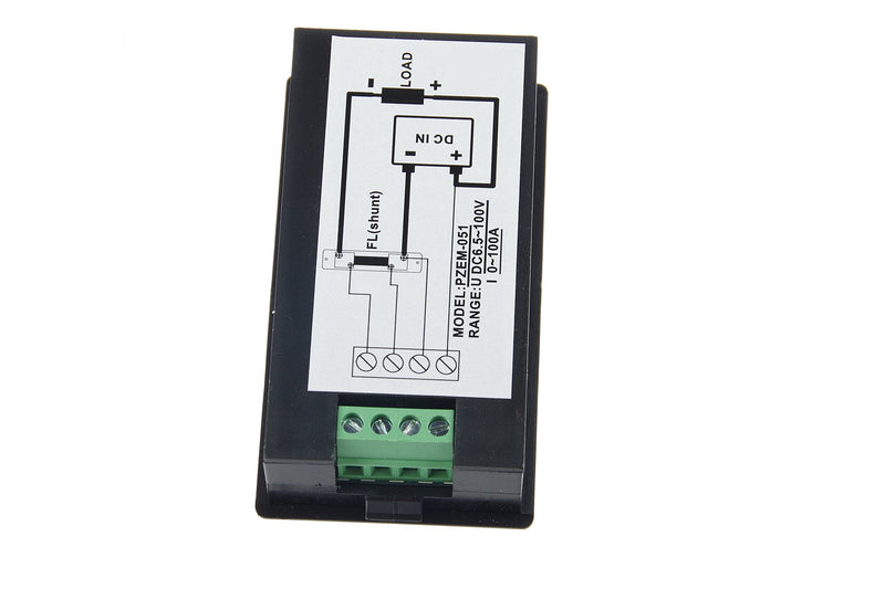 [Australia - AusPower] - DC 6.5-100V 0-100A LCD Display Digital Current Voltage Power Energy Meter Multimeter Ammeter Voltmeter with 100A Current Shunt 