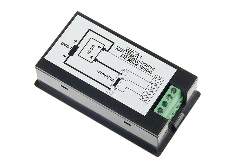 [Australia - AusPower] - DC 6.5-100V 0-100A LCD Display Digital Current Voltage Power Energy Meter Multimeter Ammeter Voltmeter with 100A Current Shunt 