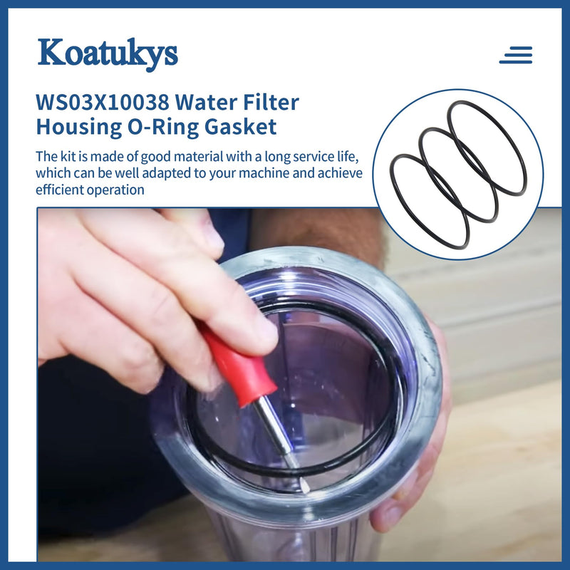 [Australia - AusPower] - WS03X10038 Water Filter Housing O-Ring Gasket for GE GXWH01C, CXWH08C, GXWH04F, GXWH20F, GXWH20S, GXRM10 & GX1S01R (3/Pack) 