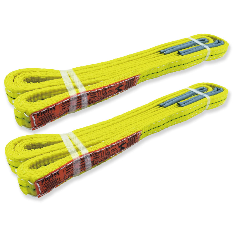 [Australia - AusPower] - 2-Ply Lifting Straps 1”x 4ft Webbing Sling Tree Saver 2Pack Heavy Duty Web Strap Rigging Moving Towing Hoisting Gear KODIAK STRAPS 2 PACK 1inch x 4ft 