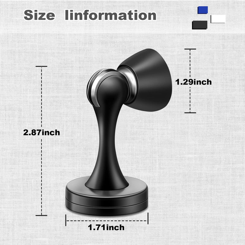 [Australia - AusPower] - KOLAKO Door Stopper, Magnetic Door Stops, Brushed Satin Nickel, 2 Pack Wall Floor Mounted Black Magnetic Door Catch Door Holder, Stainless Steel Soft-Catch Doorstop 