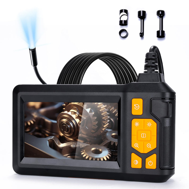 [Australia - AusPower] - 4.3" HD Endoscope Camera, IP67 Waterproof Inspection Borescope, 1080P Snake Camera with 8 LED Lights, 16.4FT Semi-Rigid Cable, Digital Sewer Camera for Home & Industrial Use 4.3" Single Len 