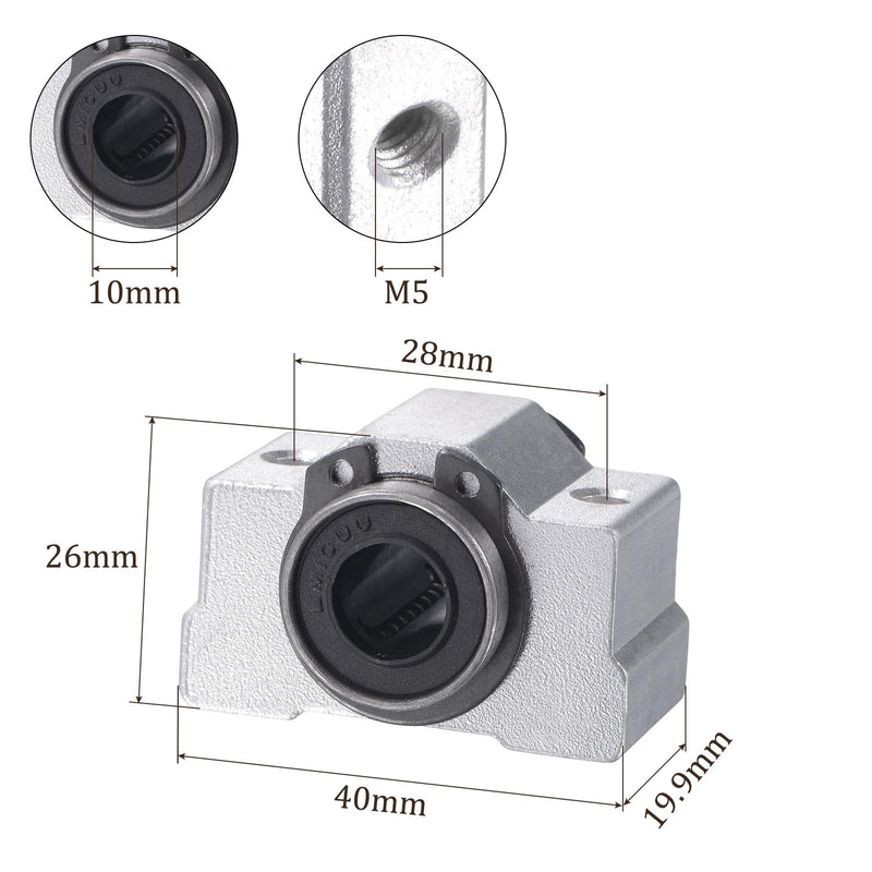 [Australia - AusPower] - 4pcs SCV10UU Linear Slide Blocks, [10mm Bore] Steel Linear Motion Bearing for CNC Machines Packaging Equipment 3D Printers Use 10mm 