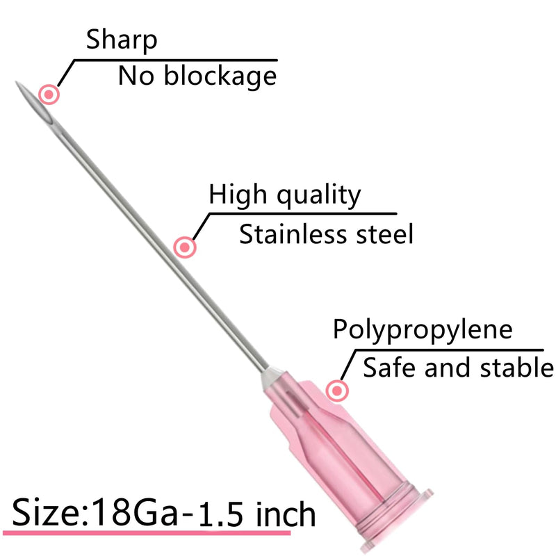 [Australia - AusPower] - 50 Pack 3ml Luer Lock with 18 Gauge 1.5 Inch for Scientific Labs Measuring and Dispensing, Individually Sealed Wrapped 50 3ml 18ga 