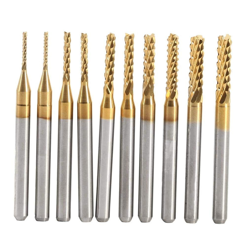 [Australia - AusPower] - KSTE 1 mm Milling Cutter, 2 Pieces x 5 Sizes End Mill, Cutter Cutting Tips, Milling Bits Tool Diameter 1 mm, 1.5 mm, 2 mm, 2.5 mm, 3 mm Parts Kit 