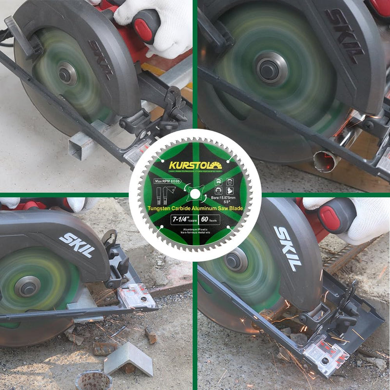 [Australia - AusPower] - KURSTOL Metal Circular Saw Blade 184 x 15.875 mm - TCG Aluminium Circular Saw Blade 60 Teeth for Aluminium, Non-Ferrous Metal, Plastic 184mm 1 