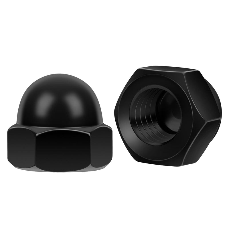 [Australia - AusPower] - #8-32 Acorn Cap Nuts, 30 PCS Black Coating Acorn Dome Cap Nuts, Hex Drive, Stainless Steel 304 #8-32 