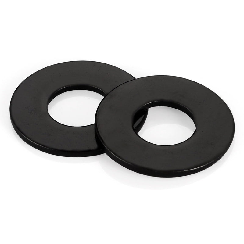 [Australia - AusPower] - 1/4" Black Flat Washer, 3/4" Outer Diameter, 304 Stainless Steel Metal Washer for Screws and Bolts (100 PCS) 1/4" x 3/4" OD 