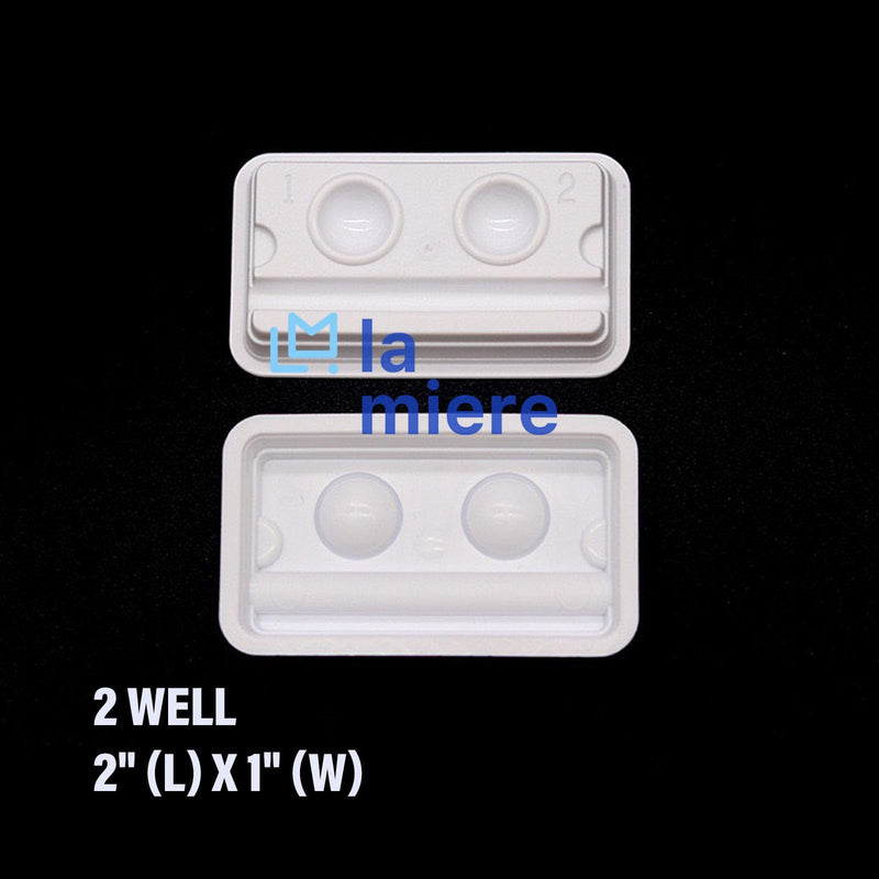 [Australia - AusPower] - 200 PCS Dental Disposable 2 Hole Mixing Wells, PMU Practice Kit, PMU Ink Tray, Microblading & PMU Pigments, Pigment Cups, Microblading Supplies (White, 200) 200P, White 