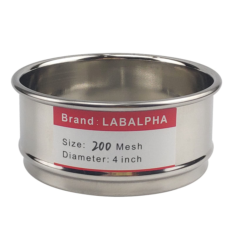 [Australia - AusPower] - 200 Mesh Lab Sieves, Test Sieve #200 Mesh, 4'' Diameter, 304 Stainless Steel Wire Cloth (0.075mm) 200 mesh (0.075mm) 