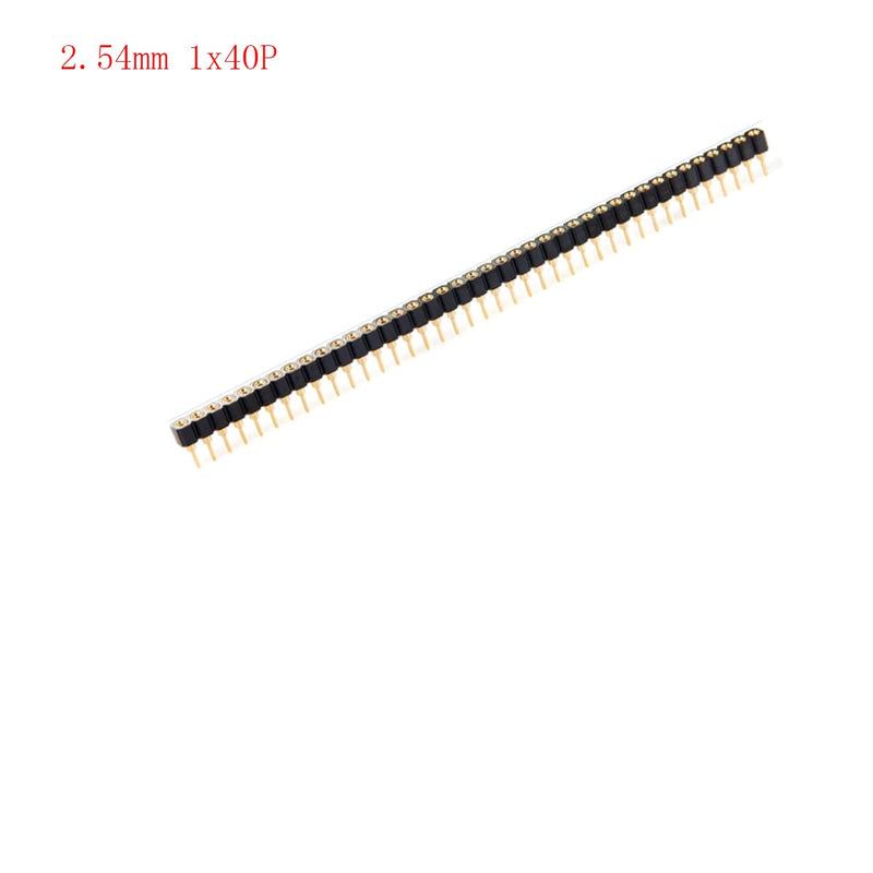 [Australia - AusPower] - 2.54mm 0.1" Pitch 1x40Pin Circular Female Socket Pin Row 40P Single Row Straight Female/Male Socket/Pin Header Connector Gold Plated, Pack of 5 