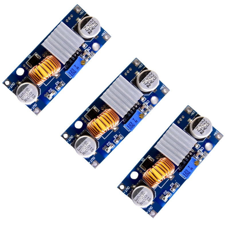 [Australia - AusPower] - LAOMAO DC-DC Buck Converter 4-38V to 1.25-36V 5A Adjustable 24V 12V 9V 5V Step Down Voltage Converter Power Module Compatible with Arduino LED Electric Power DIY (Pack of 3) 