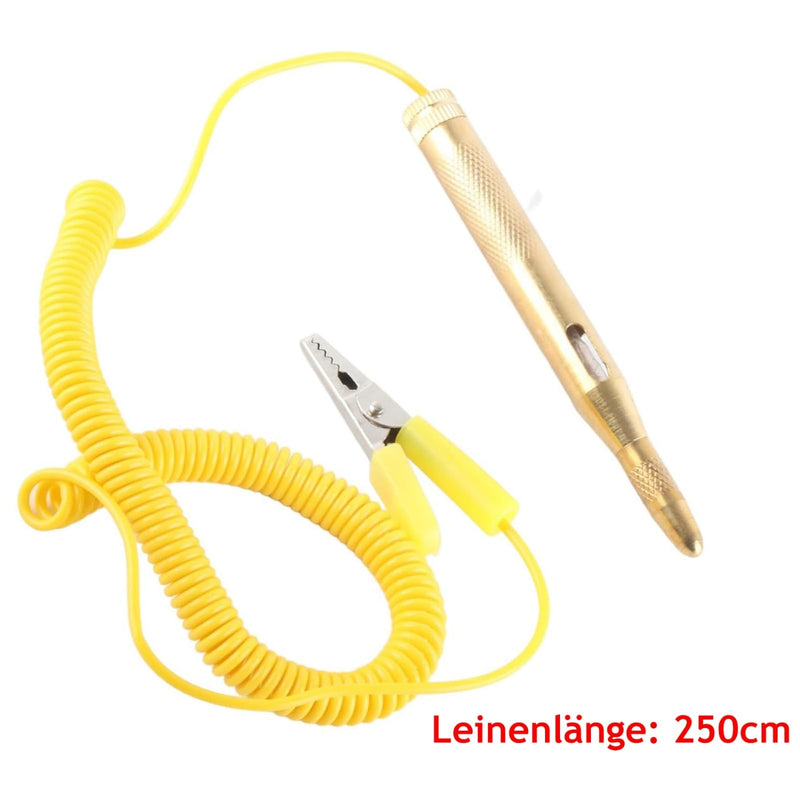 [Australia - AusPower] - Leloco Pack of 2 Power Tester Pen, Car Voltage Tester with 250 cm Cable, 6-24 V Car and Motorcycle Tester, Diagnostic Tool with Spring Clamp 