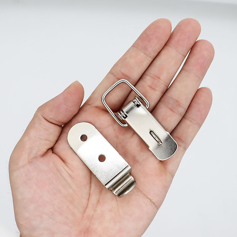 [Australia - AusPower] - 8 pcs Stainless Steel 90-Degree Spring Toggle Lock with Clasp Buckle Latch Latch Catches Hasps Clamps with Mounting Screws 