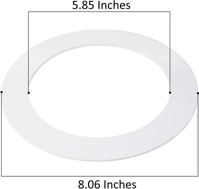 [Australia - AusPower] - 6 Pack Gloss White Goof Trim Ring for 6" Inch Recessed Lighting Trim Can Light Trim for Down Light, Outer Diameter 8 Inches, Inner Diameter 5.8 Inches 6 Pack 