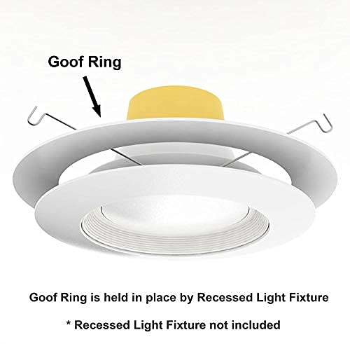 [Australia - AusPower] - 6 Pack Gloss White Goof Trim Ring for 6" Inch Recessed Lighting Trim Can Light Trim for Down Light, Outer Diameter 8 Inches, Inner Diameter 5.8 Inches 6 Pack 