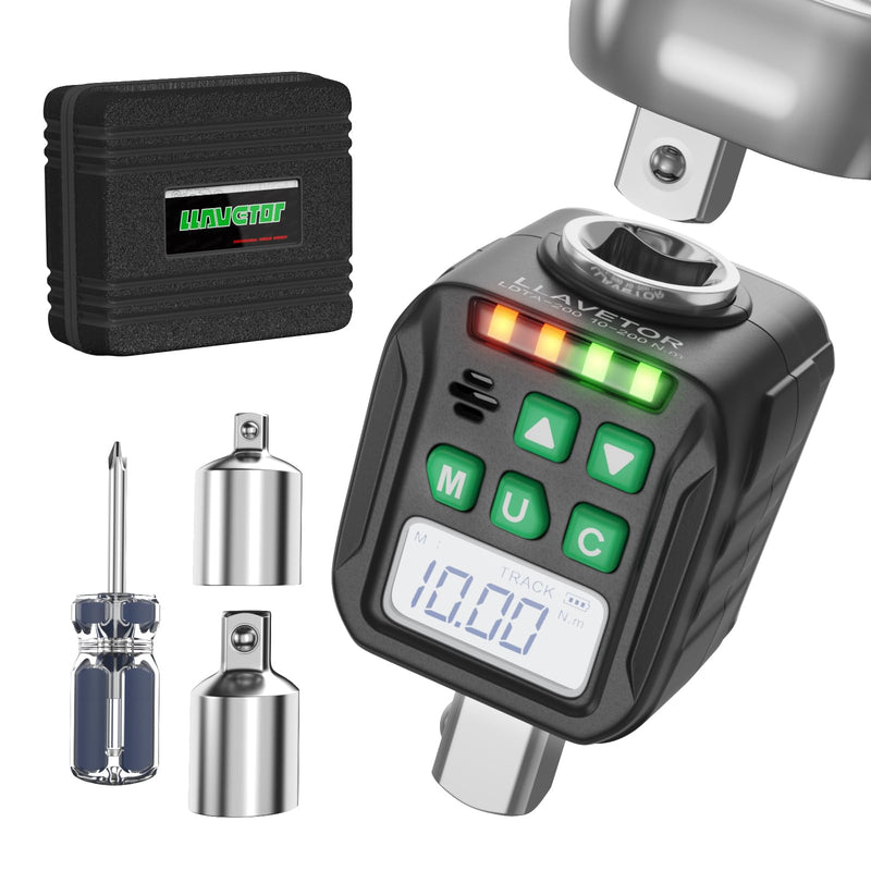 [Australia - AusPower] - Digital Torque Adapter Set with 3/8" and 1/4" Adapters, Digital Torque Wrench Converter with ±3% Accuracy (1/2-Inch, 1.1-22.1 Ft-lb/1.5-30 Nm) 1/2-Inch 
