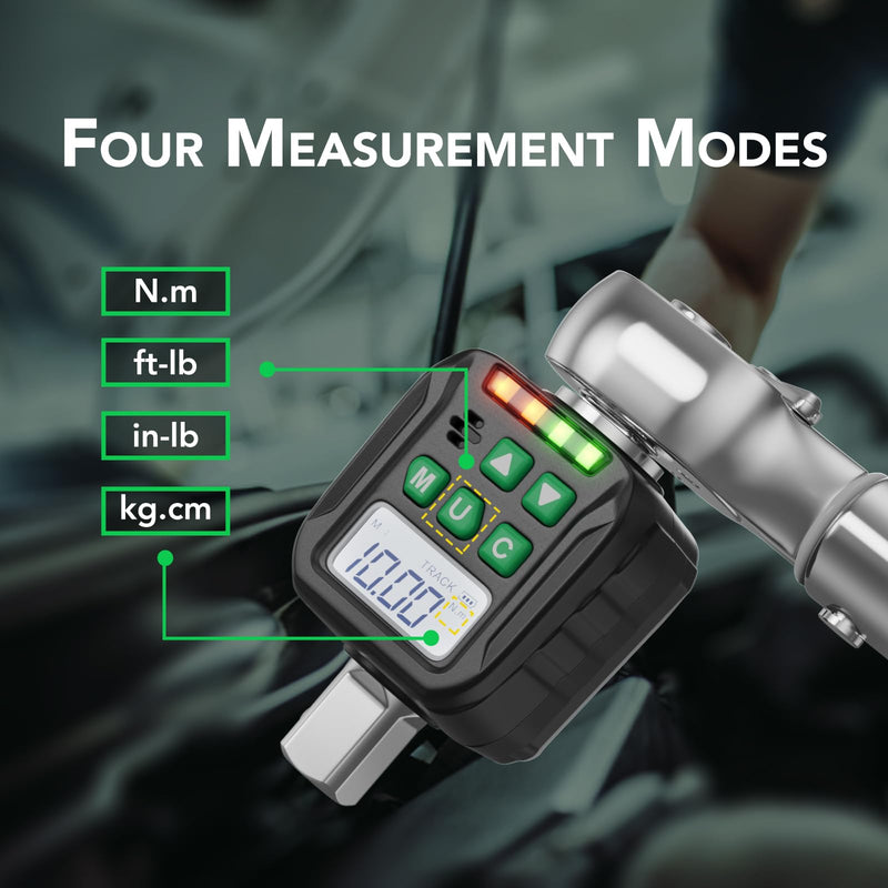 [Australia - AusPower] - Digital Torque Adapter Set with 3/8" and 1/4" Adapters, Digital Torque Wrench Converter with ±3% Accuracy (1/2-Inch, 1.1-22.1 Ft-lb/1.5-30 Nm) 1/2-Inch 