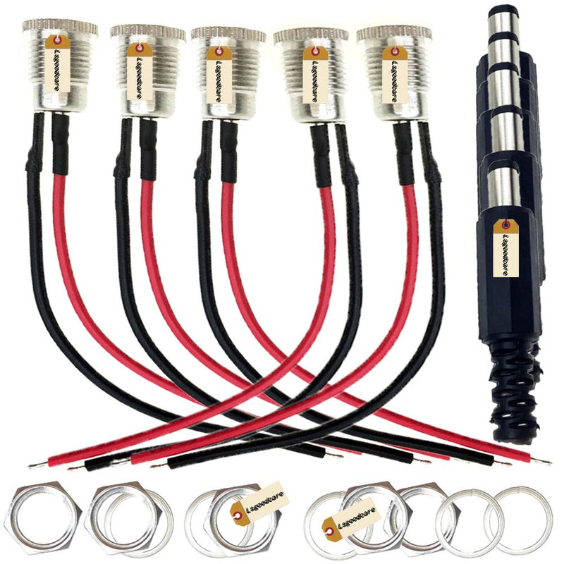 [Australia - AusPower] - 5.5 x 2.1 MM 10A DC Power Jack Socket Dc099 30V Threaded Female Mount Connector Adapter with 3.94 Ich 18AWG Cable and DC Barrel Jack Plug Male Lsgoodcare 5.5 x 2.1 MM 